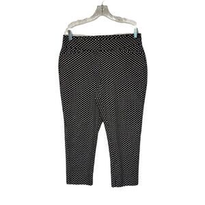 APT 9 Women's Pants Black White Geometric Cropped Flat Front Stretch Siz…